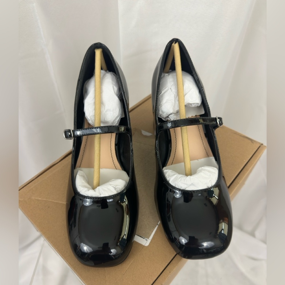 JOURNEE OKENNA MARY JANE PUMP HEELS IN BLACK PATENT US 7 … - Picture 10 of 16